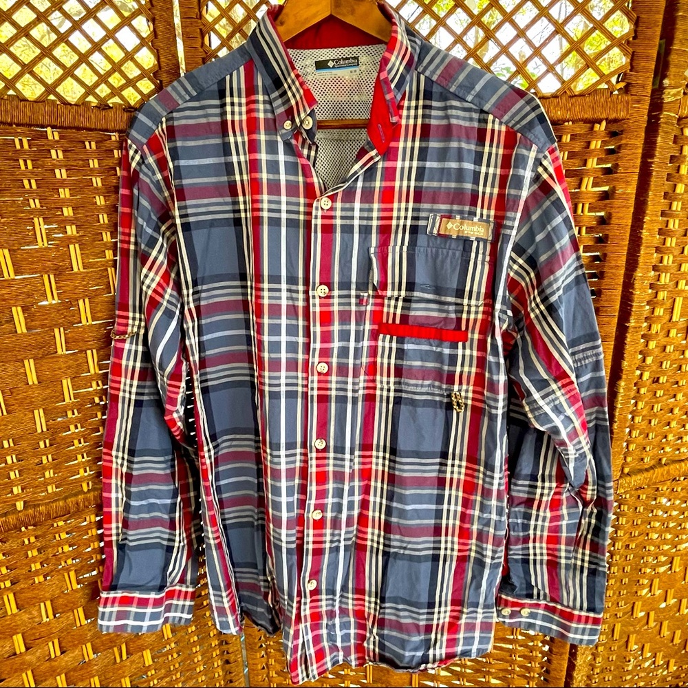 Columbia Shirt Plaid Medium Great Condition
